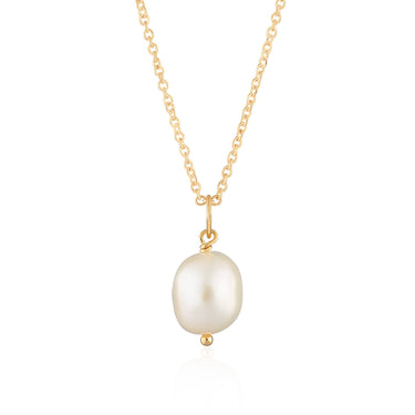 Hannah Martin Baroque Pearl Necklace with Slider Clasp Gold Plated Necklace by Scream Pretty