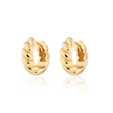 Hannah Martin Twist & Shout Chunky Huggie Earrings Gold Plated Earrings by Scream Pretty