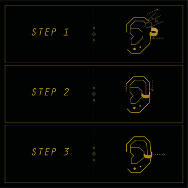 Triple Claw Ear Cuff with Black Stones | Silver & Gold Ear Wrap Earring for Non-Pierced Ears | Scream Pretty