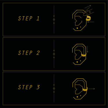 Triple Claw Ear Cuff with Black Stones | Silver & Gold Ear Wrap Earring for Non-Pierced Ears | Scream Pretty
