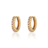 Huggie Hoop Earrings with Pink Stones | Silver & Gold Small Hoop Earrings | Scream Pretty