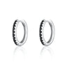 Large Huggie Earrings with Black Stones | Silver & Gold Hoop Earrings for Women | Scream Pretty