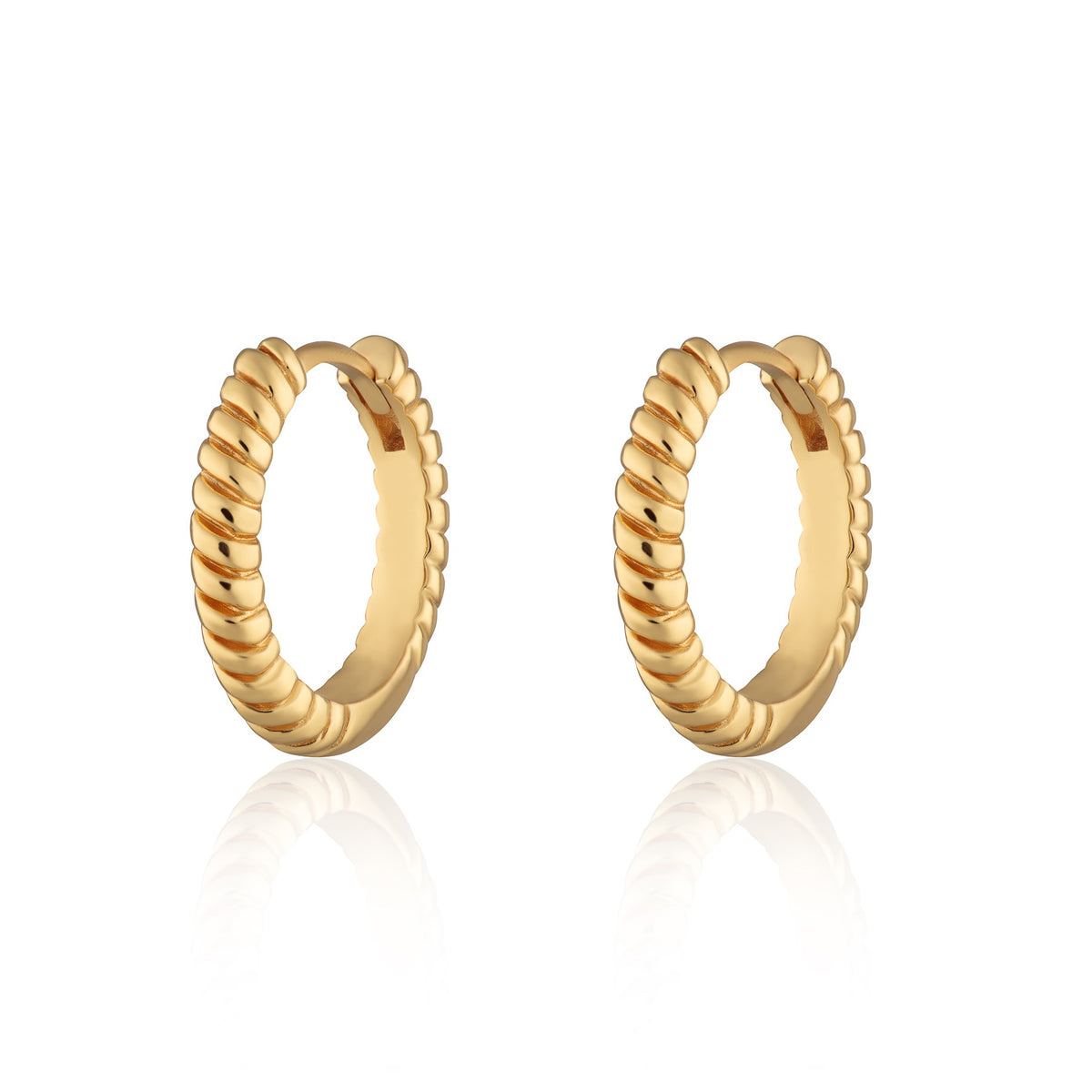 Large Twist Huggie Hoop Earrings