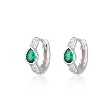 Green Teardrop Huggie Earrings | Small Hoop Earrings for women by Scream Pretty 