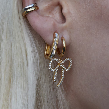 Oval Baguette Hoop Earrings with Clear Stones | Hoop Earrings | Scream Pretty