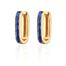 Oval Baguette Hoop Earrings with Blue Stones | Hoop Earrings | Scream Pretty