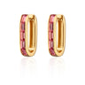 Oval Baguette Hoop Earrings with Pink Stones | Hoop Earrings | Scream Pretty