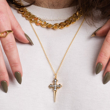 Pearl Dagger Pendant Necklace by Scream Pretty