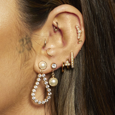 Pearl Trinity Huggie Earrings by Scream Pretty