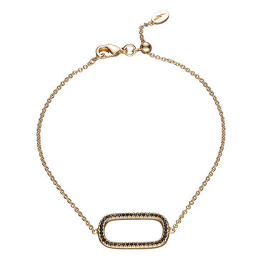 Oval Bracelet with Black Stones | Silver & Gold Bracelets | Scream Pretty