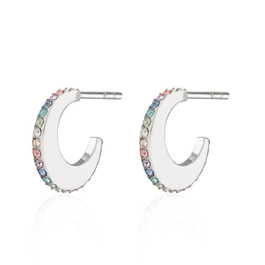 Rainbow Crescent Hoop Earrings | Hoop Earrings | Scream Pretty