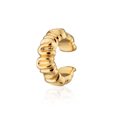 Scrunchie Ear Cuff | Silver & Gold Chunky Ear Cuff Earring for Non-Pierced Ears | Scream Pretty