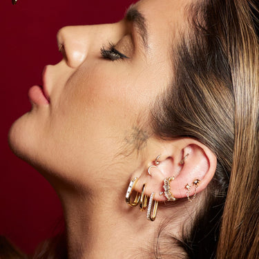 Oval Baguette Hoop Earrings with Clear Stones | Hoop Earrings | Scream Pretty
