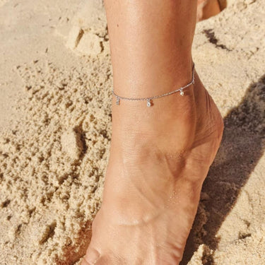 Anklet with Sparkle Drops | Ankle Chain Silver & Gold | Scream Pretty