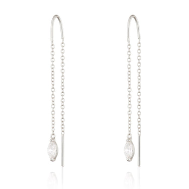 Earrings - Droplet Crystal Threader Earrings