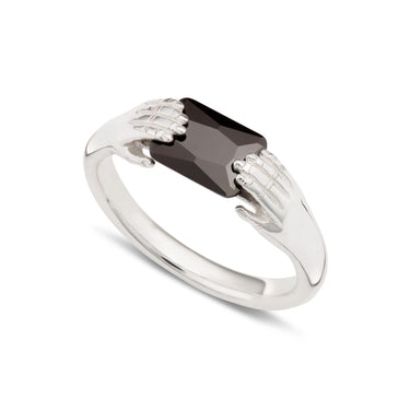 Fede Ring with Black Stone