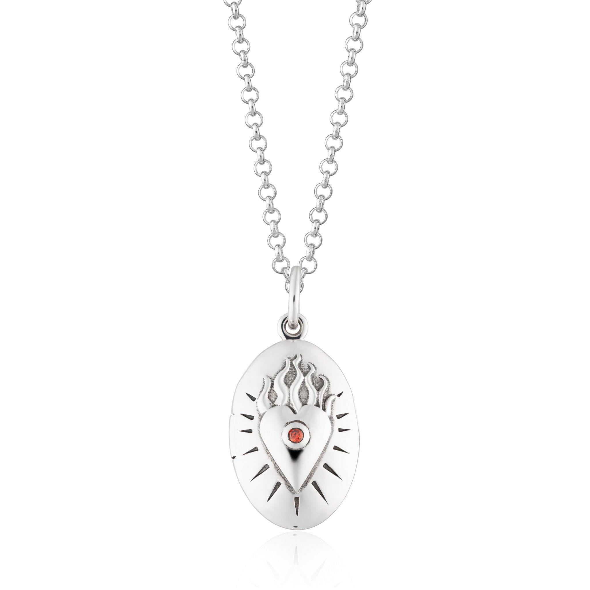 Flaming Heart Locket Necklace | Love Pendant Necklaces for Women by Scream Pretty