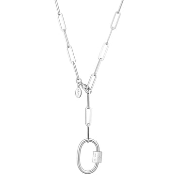 Chain Link Carabiner Charm Pendant Necklace. - Pendant 1.5 (145962)