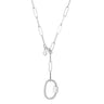 Oval Carabiner Long Link Chain Necklace Silver Necklace by Scream Pretty