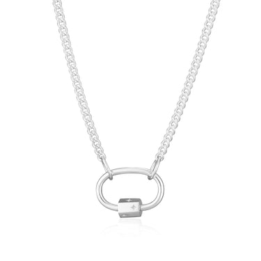Oval Carabiner Curb Chain Necklace | Charm Collector Necklaces | Scream Pretty