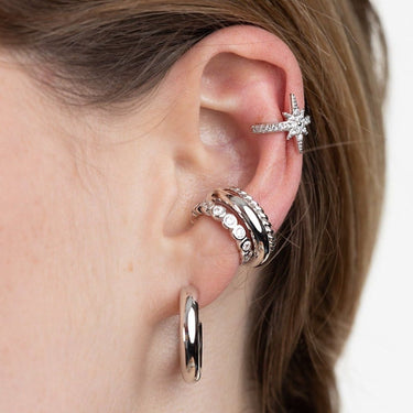 Starburst Ear Cuff | Silver & Gold Star Ear Wrap Earring for Non-Pierced Ears | Scream Pretty