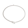 Tennis & Curb Chain Necklace with T Bar Clasp | Mismatched Half and Half Tennis & Chunky Curb Chain Necklace for Women