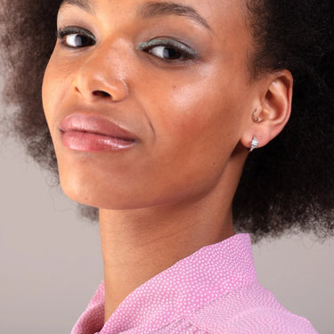 Audrey Silver Huggie Hoop Earrings 