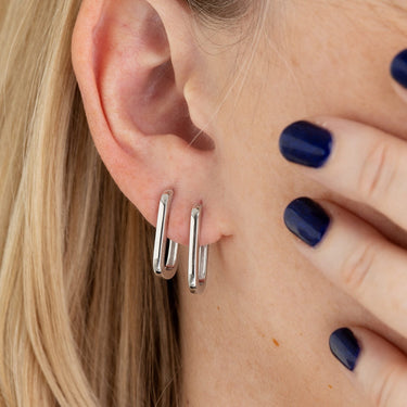 Oval Hoop Earrings | Silver & Gold Medium Hoop Earrings | Scream Pretty
