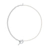Hannah Martin Pearl and Chain T-Bar Necklace Silver Plated Necklace by Scream Pretty