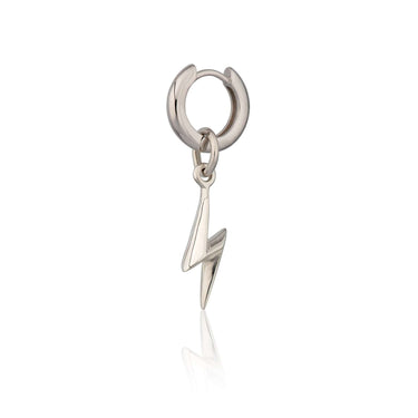 Lightning Bolt Single Huggie Earring Sterling Silver Single Earring by Scream Pretty
