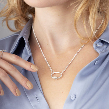 Oval Carabiner Curb Chain Necklace | Charm Collector Necklaces | Scream Pretty