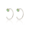 Reverse Green Opal Open Huggie Earrings Sterling Silver earrings by Scream Pretty