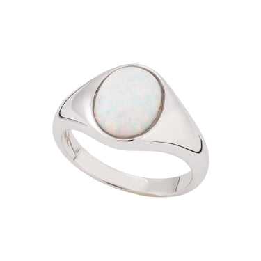 Opal Signet Ring L-Small / Silver Ring by Scream Pretty