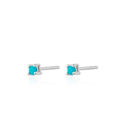Teeny Tiny Stud Earrings Silver with Turquoise Stones earrings by Scream Pretty