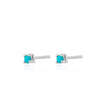 Teeny Tiny Stud Earrings Silver with Turquoise Stones earrings by Scream Pretty