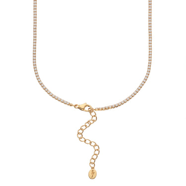 Slim Classic Tennis Chain Necklace |Tennis Necklace for Women in Silver & Gold | Scream Pretty