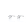 Recycled Silver Sparkling Star Stud Earrings | Star-Shaped Clear Stone Stud Earrings