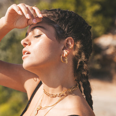 Snake Small Ear Cuff with Green Eyes | Silver & Gold Ear Wrap Earring for Non-Pierced Ears | Scream Pretty