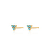 Turquoise Trinity Stud Earrings Gold Plated Earrings by Scream Pretty