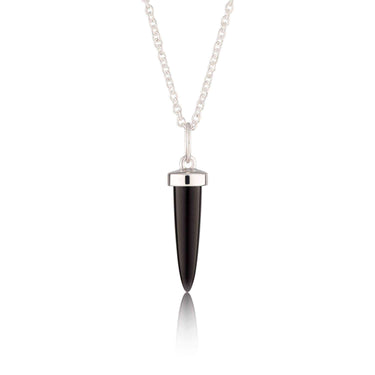 Black Spike Necklace with Slider Clasp Silver Necklace by Scream Pretty