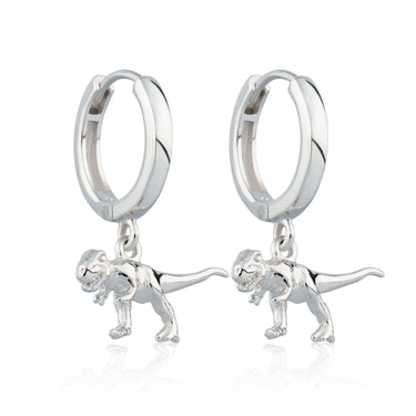 T-Rex Dinosaur Hoop Earrings | Dinosaur Drop Hoop Earrings | Scream Pretty