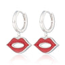 Red Lips Hoop Earrings Sterling Silver Earrings by Scream Pretty