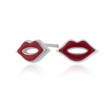Red Lips Stud Earrings Sterling Silver Earrings by Scream Pretty