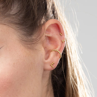 Solder Dot Bead Ear Cuff | Silver & Gold Ear Wrap Earring for Non-Pierced Ears | Scream Pretty