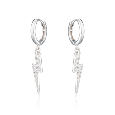 Lightning Charm Hoop Earrings | Celestial Drop Hoop Earrings | Scream Pretty