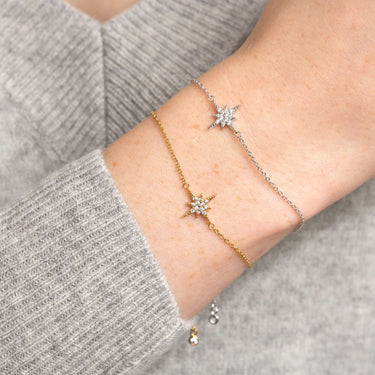 Starburst Bracelet with Slider Clasp | Silver & Gold Celestial Star Bracelet | Scream Pretty
