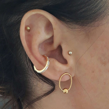 Sparkling Baguette  Ear Cuff | Silver & Gold Ear Cuff Earring for Non-Pierced Ears | Scream Pretty