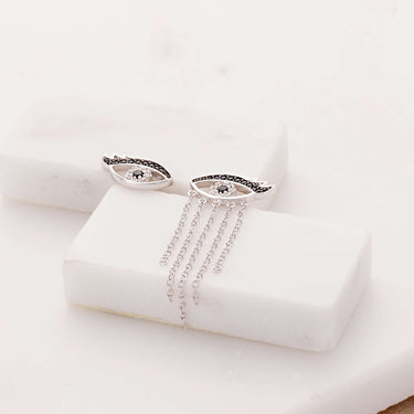 Crying Eyes Mismatched Stud Earrings Sterling Silver earrings by Scream Pretty