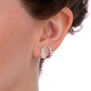 Opal Huggie Earrings  earrings by Scream Pretty