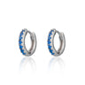 Huggie Earrings with Blue Stones Sterling Silver earrings by Scream Pretty